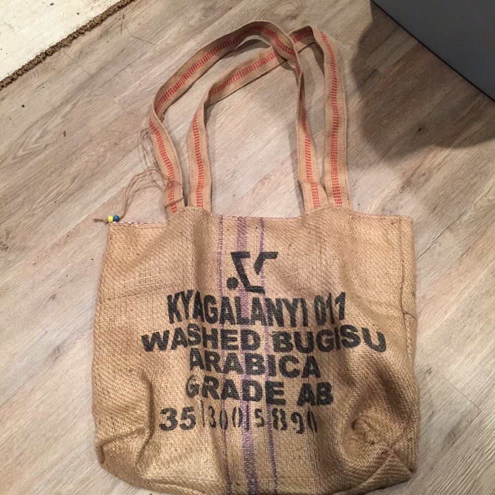 Large Market crossbody book bag. Burlap Hippie